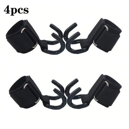 2-Pack Wrist Hooks with Padded Handles for Weightlifting & Pull-Ups