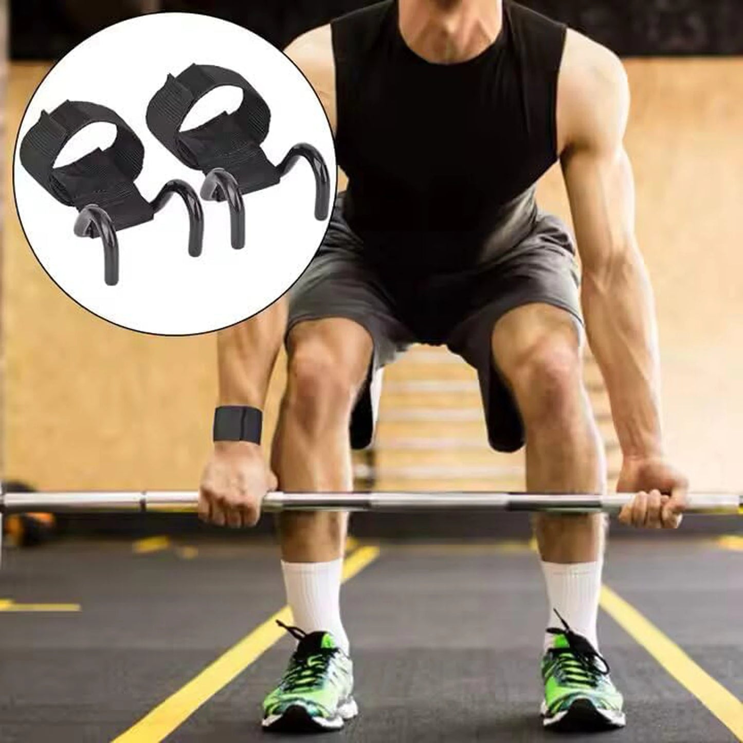 2-Pack Wrist Hooks with Padded Handles for Weightlifting & Pull-Ups